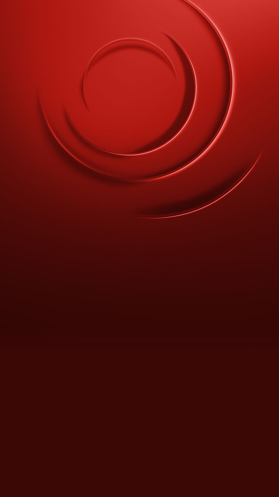 Red background with smooth, curved, embossed swirl patterns near the top, creating a modern and abstract 3D effect. The lower part fades into a darker shade of red.